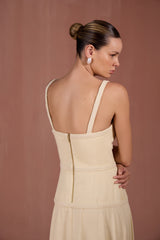 Vestido Midi Amarelo Claro SK