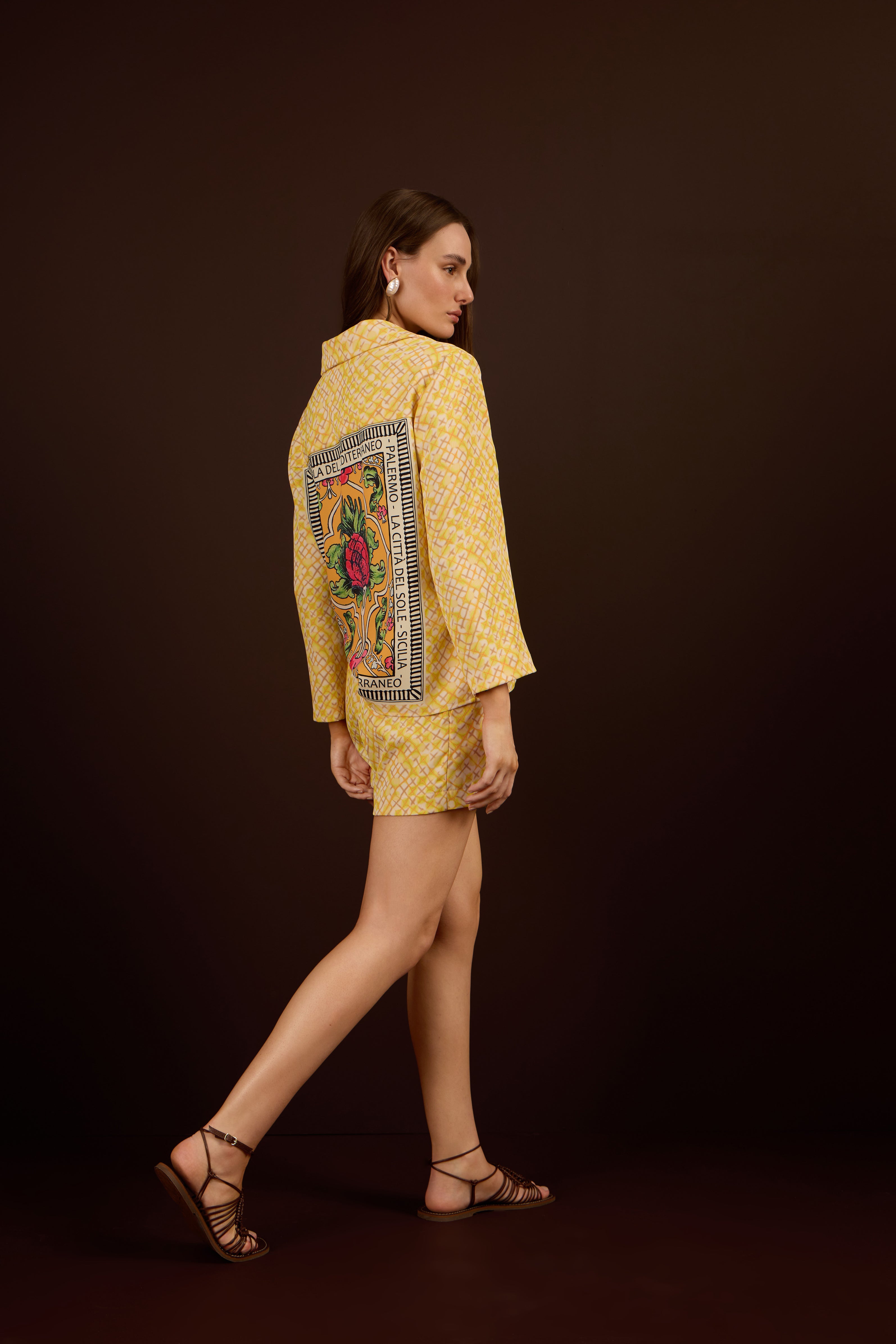 SK Yellow Shorts & Blazer Set