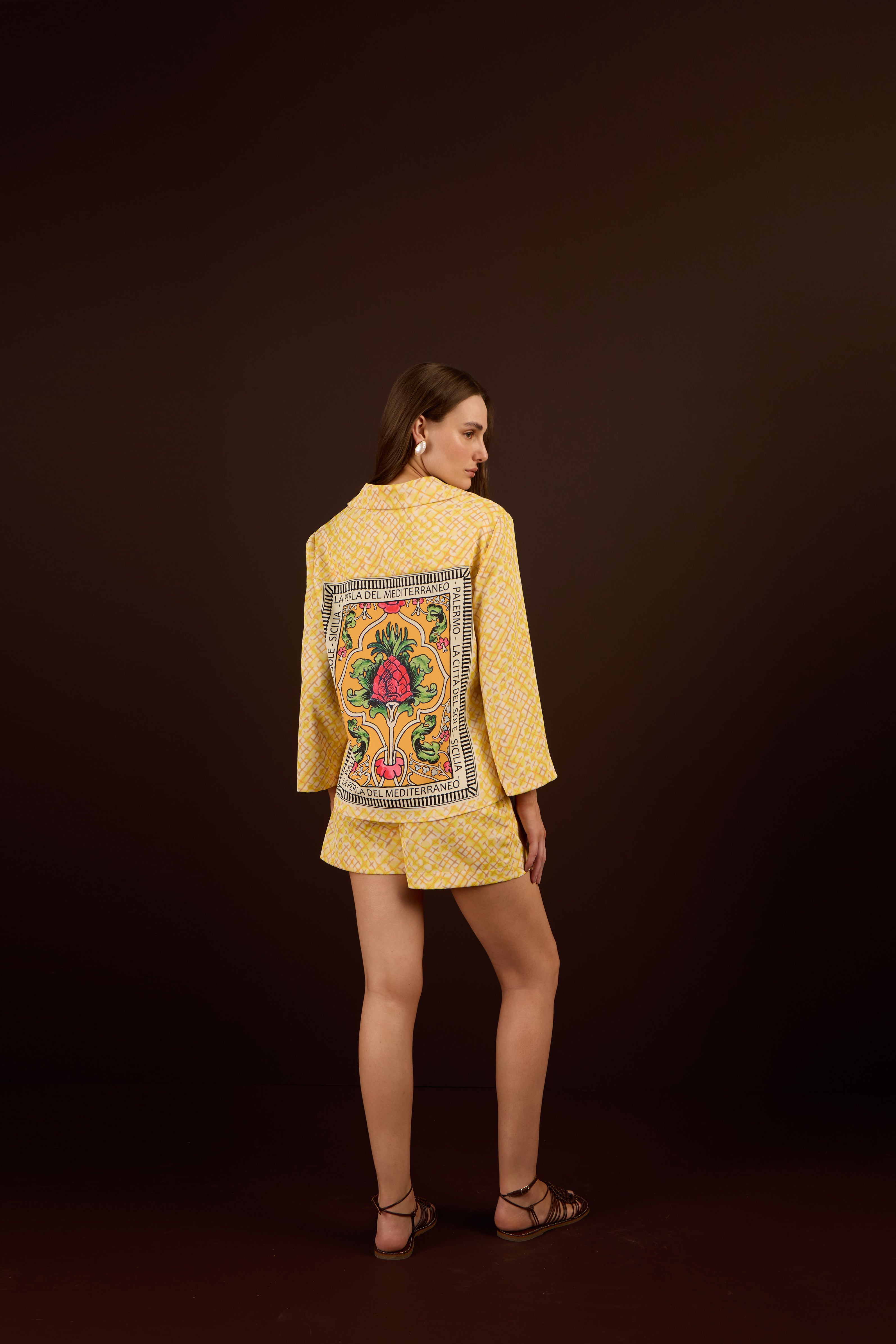 SK Yellow Shorts & Blazer Set