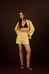SK Yellow Shorts & Blazer Set