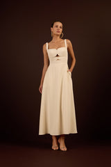 SK Light Beige Midi Dress