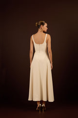 SK Light Beige Midi Dress