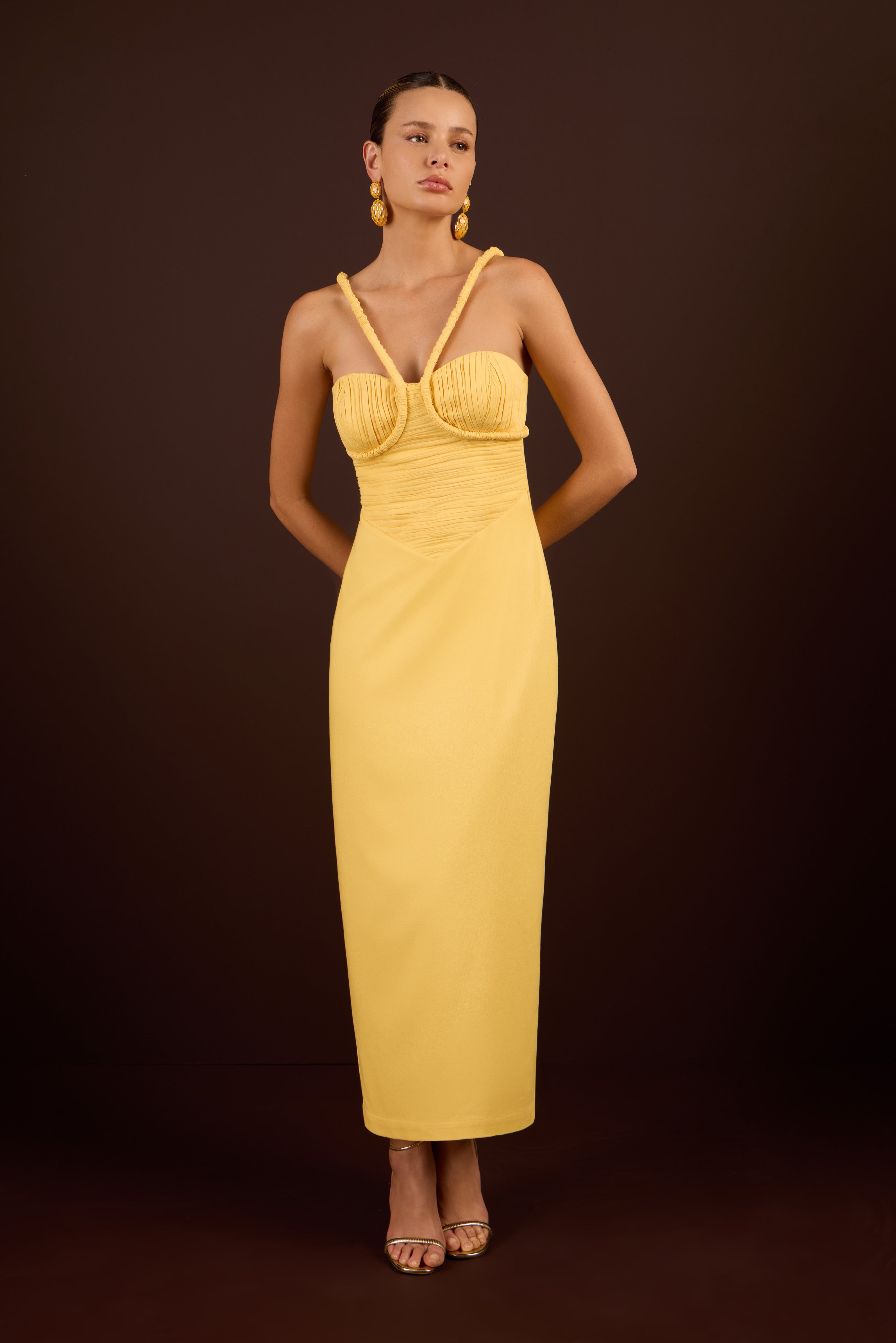 SK Midi Yellow Tube Dress