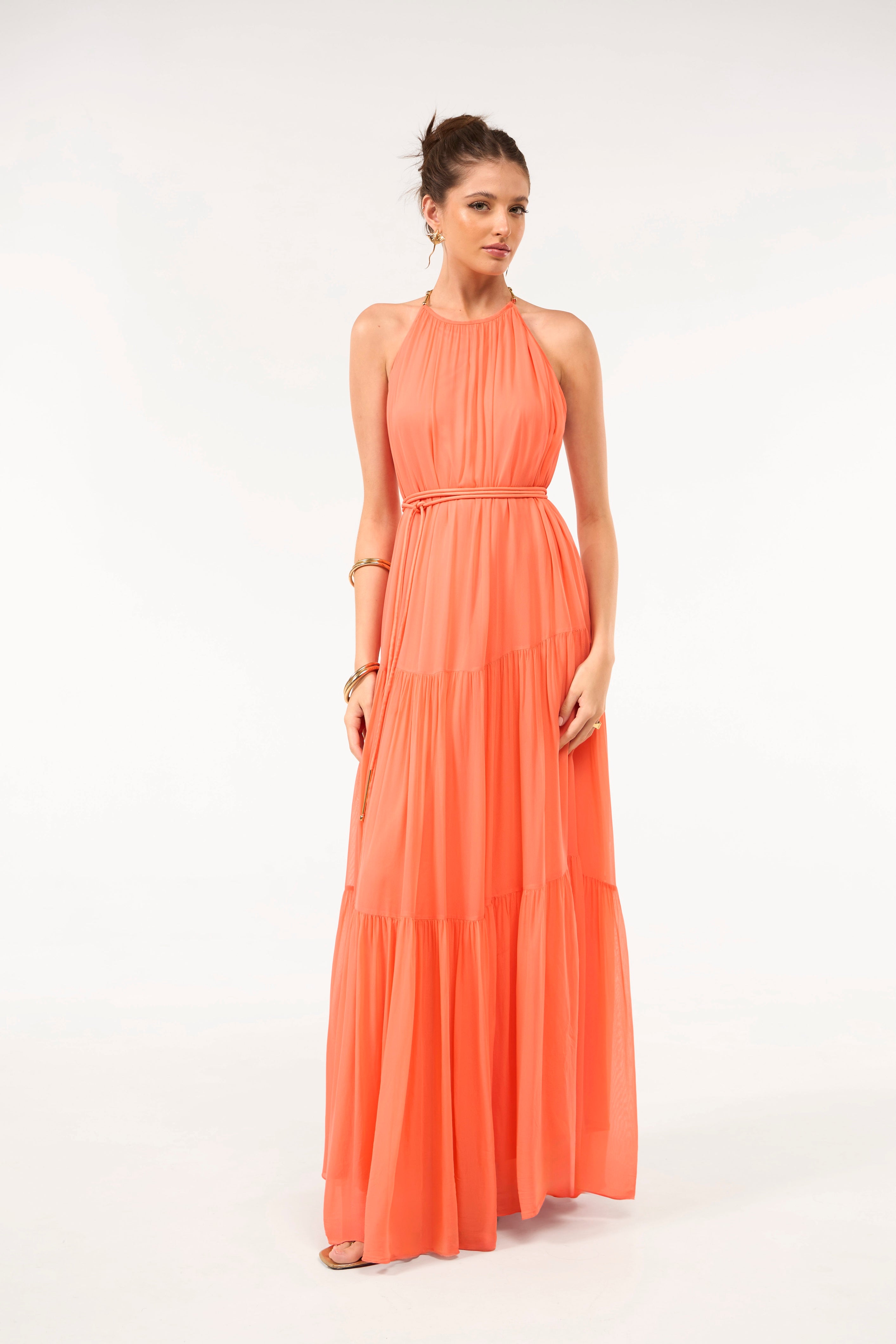 SK Orange Long Dress