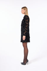 SK Black Short Long Sleeve Dress