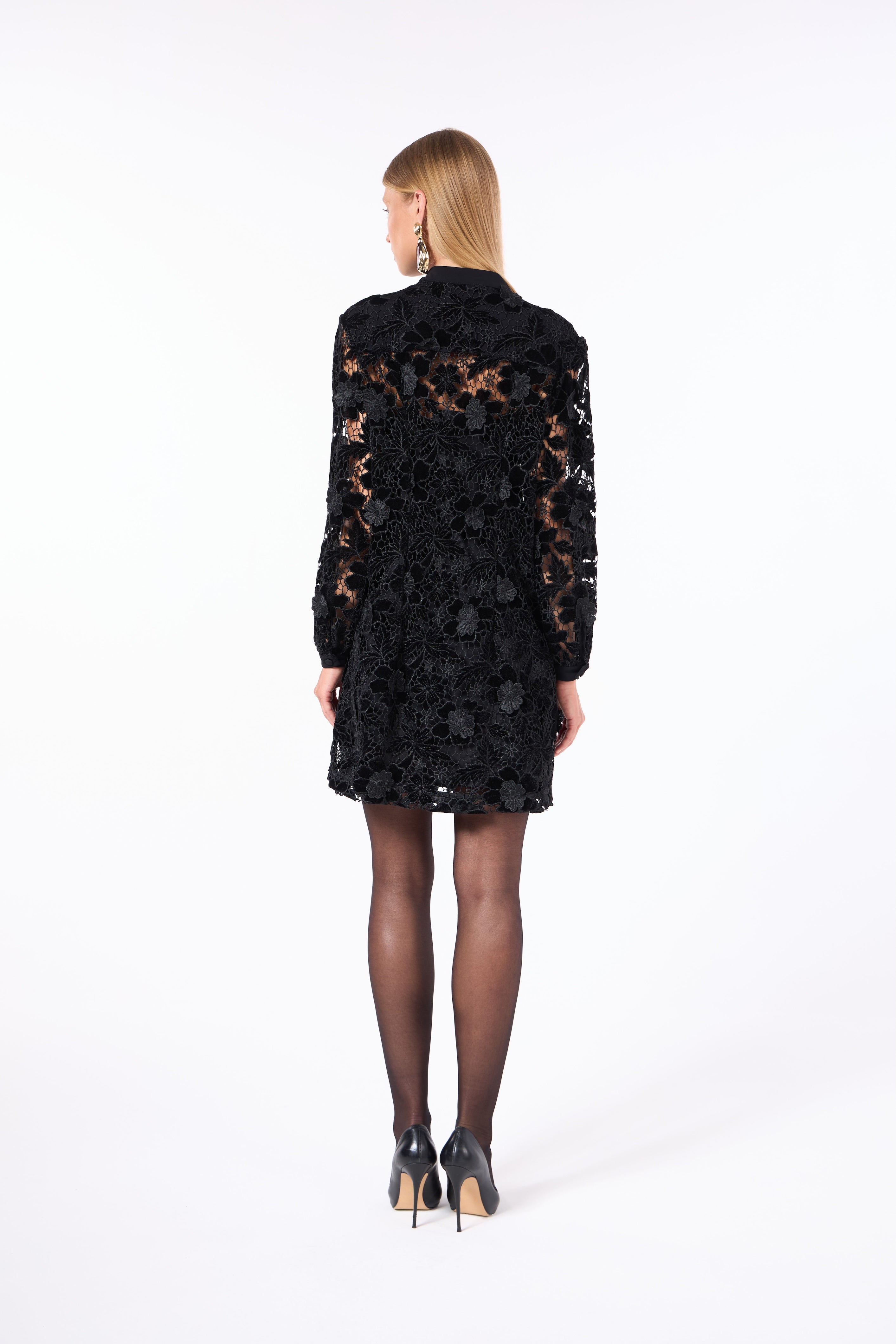 SK Black Short Long Sleeve Dress