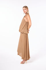 SK Beige Midi Balloon Dress