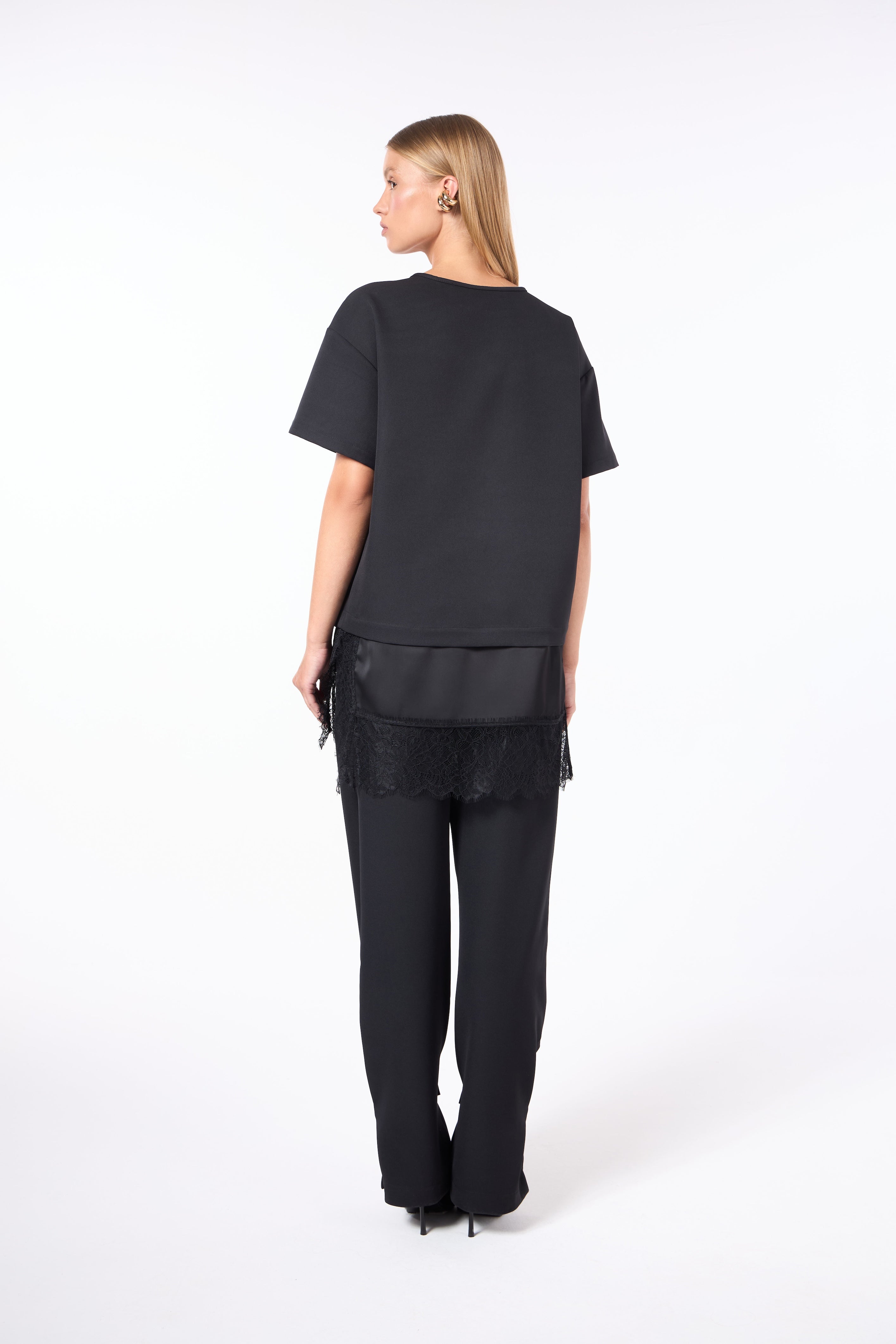 SK Black Blouse With Lace