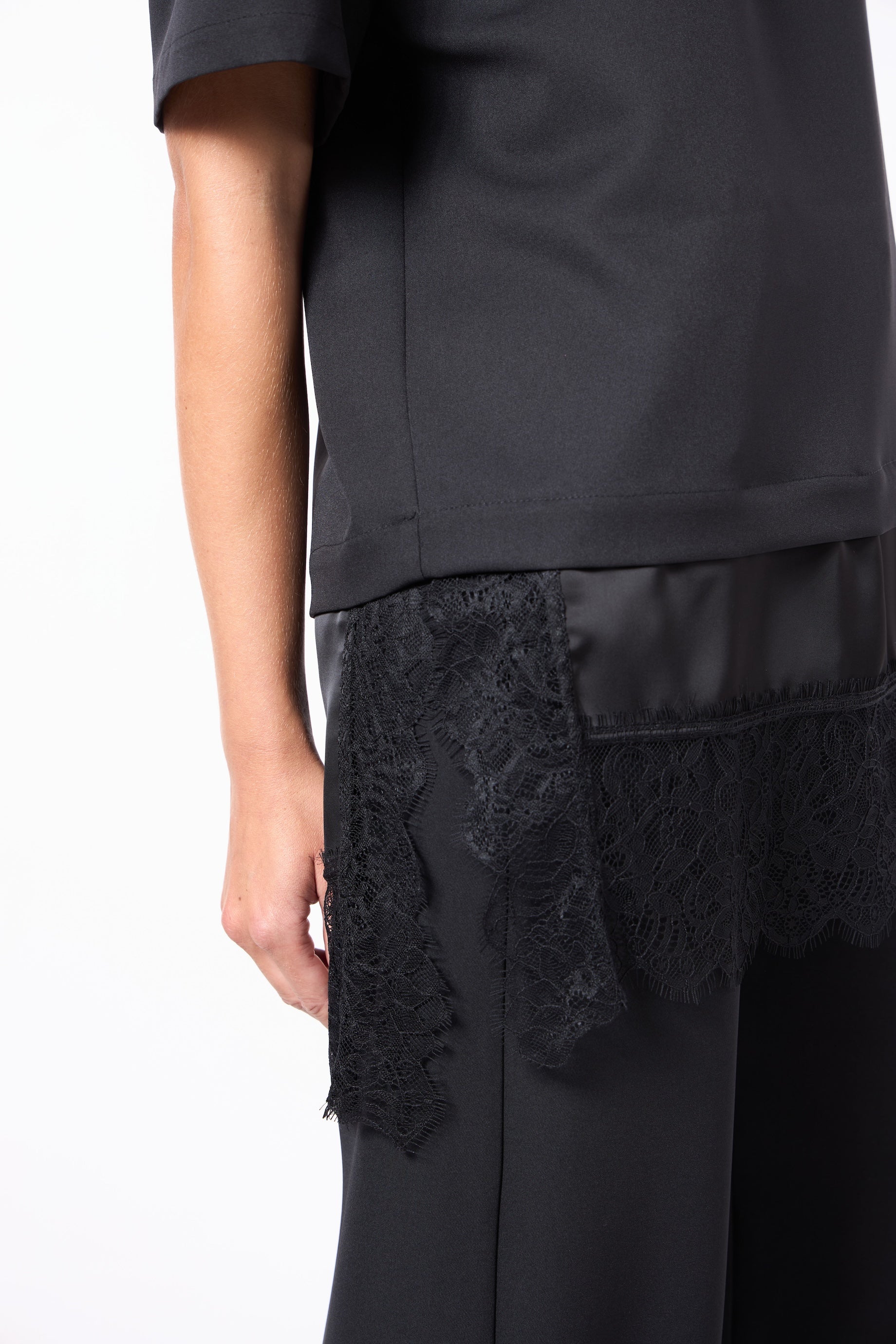 SK Black Blouse With Lace