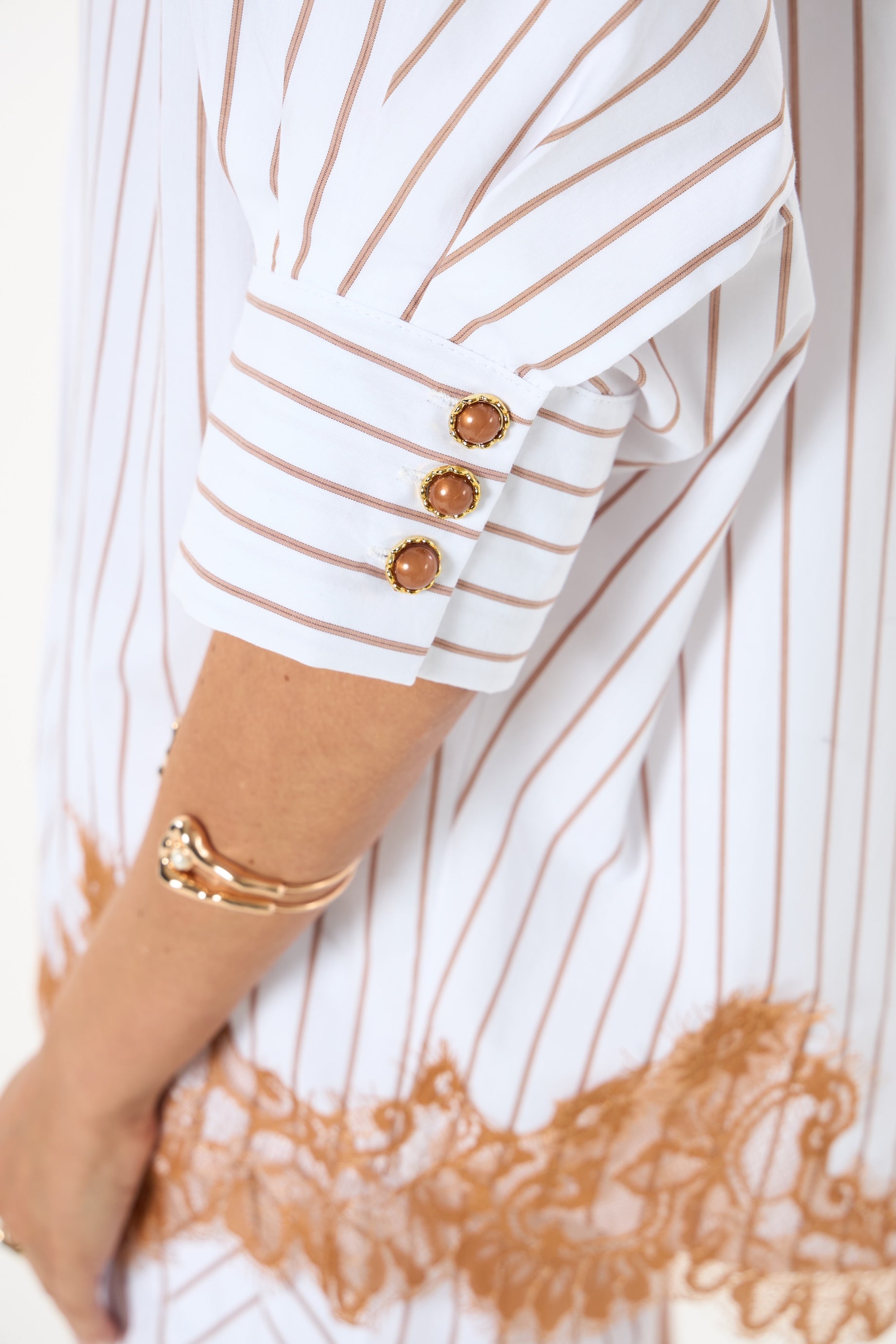SK White Striped Set