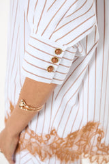 SK White Striped Set