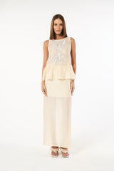 SK Beige Skirt Set