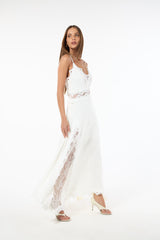 SK White Midi Dress With Lace