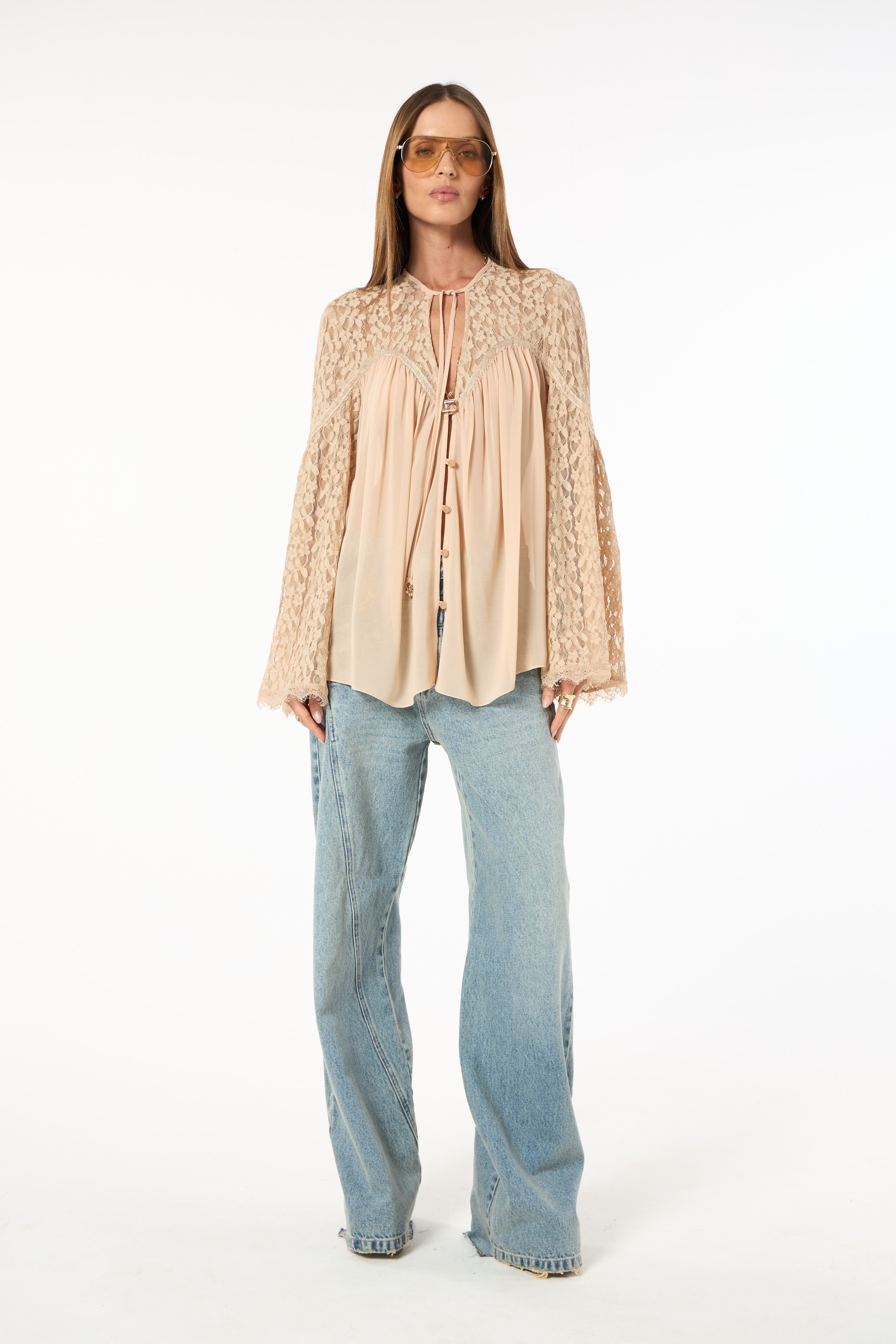 SK Beige Pink Blouse