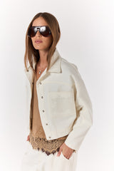 SK White Jacket Set