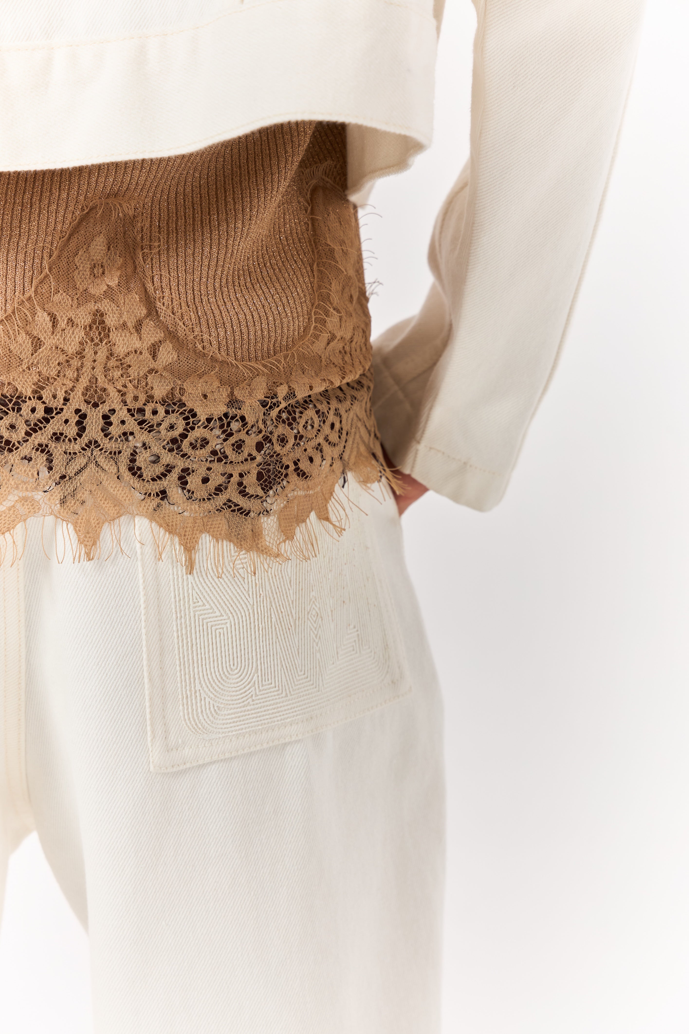 SK White Jacket Set