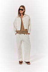 SK White Jacket Set