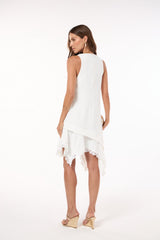 SK White Short Dress With Lace