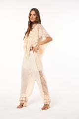 SK Off-White Lace Pants Set