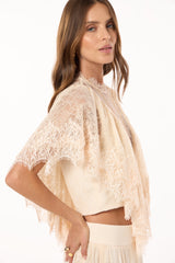 SK Off-White Lace Pants Set