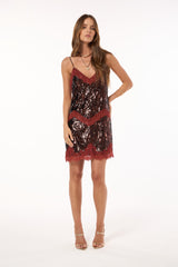 SK Red Sequin Short Dress