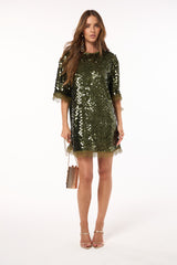 SK Green Sequin Short Dress