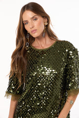 SK Green Sequin Short Dress