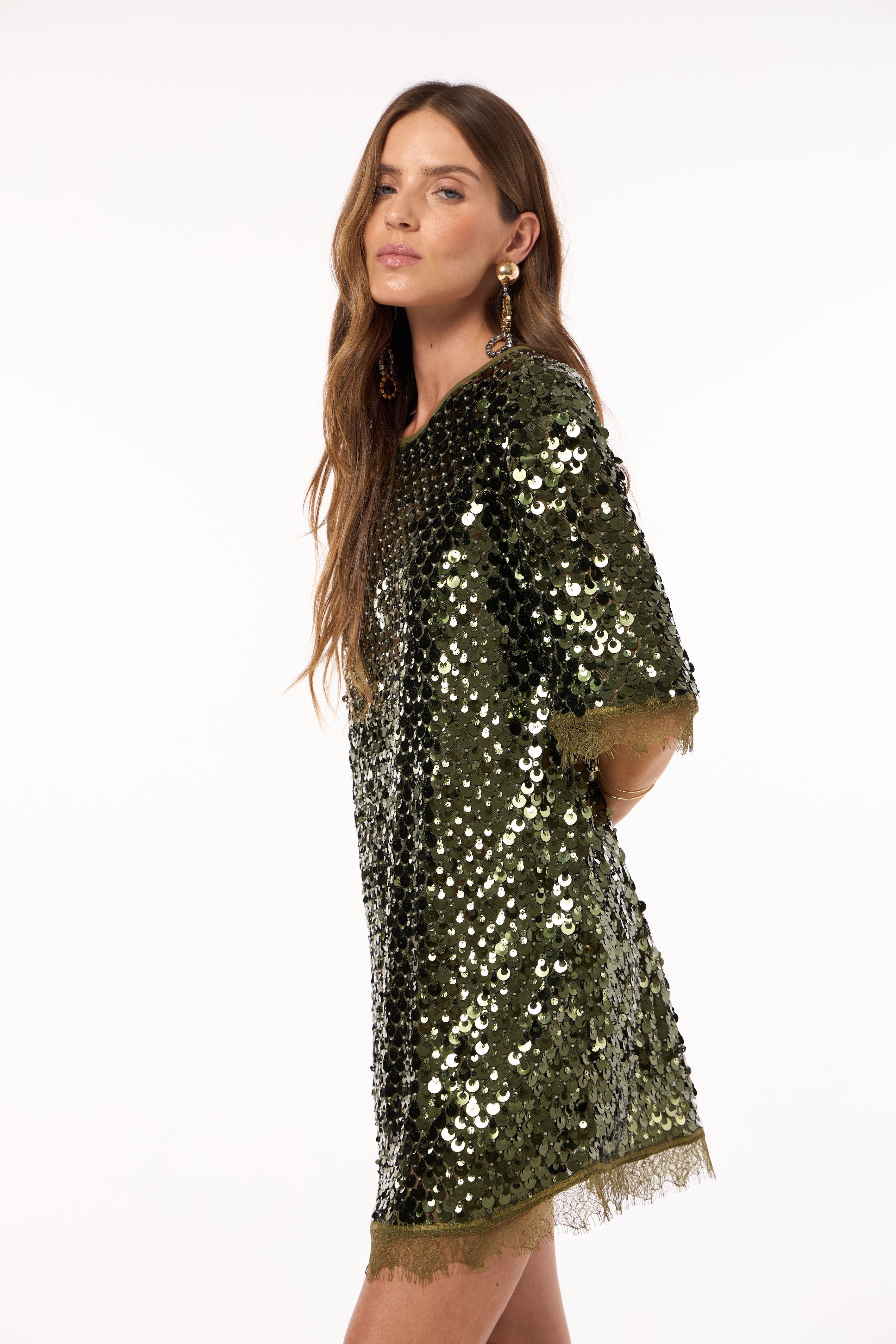 SK Green Sequin Short Dress