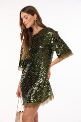 SK Green Sequin Short Dress