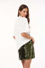 SK White Beaded Blouse