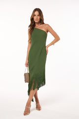 SK Green Fringe Dress