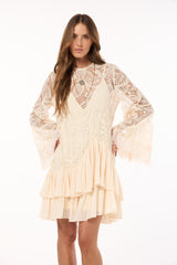 SK Off-White Ruffled Short Dress