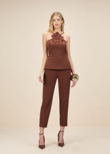 SK Brown Blouse and Pants Set