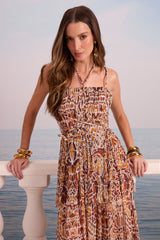 SK Printed Mulet Midi Dress