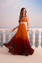 SK Orange Long Dress