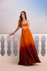 SK Orange Long Dress