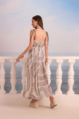 SK B&W Geomatric Midi Dress