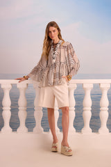 SK B&W Geomatric Blouse