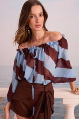 SK Stripped Blue Blouse