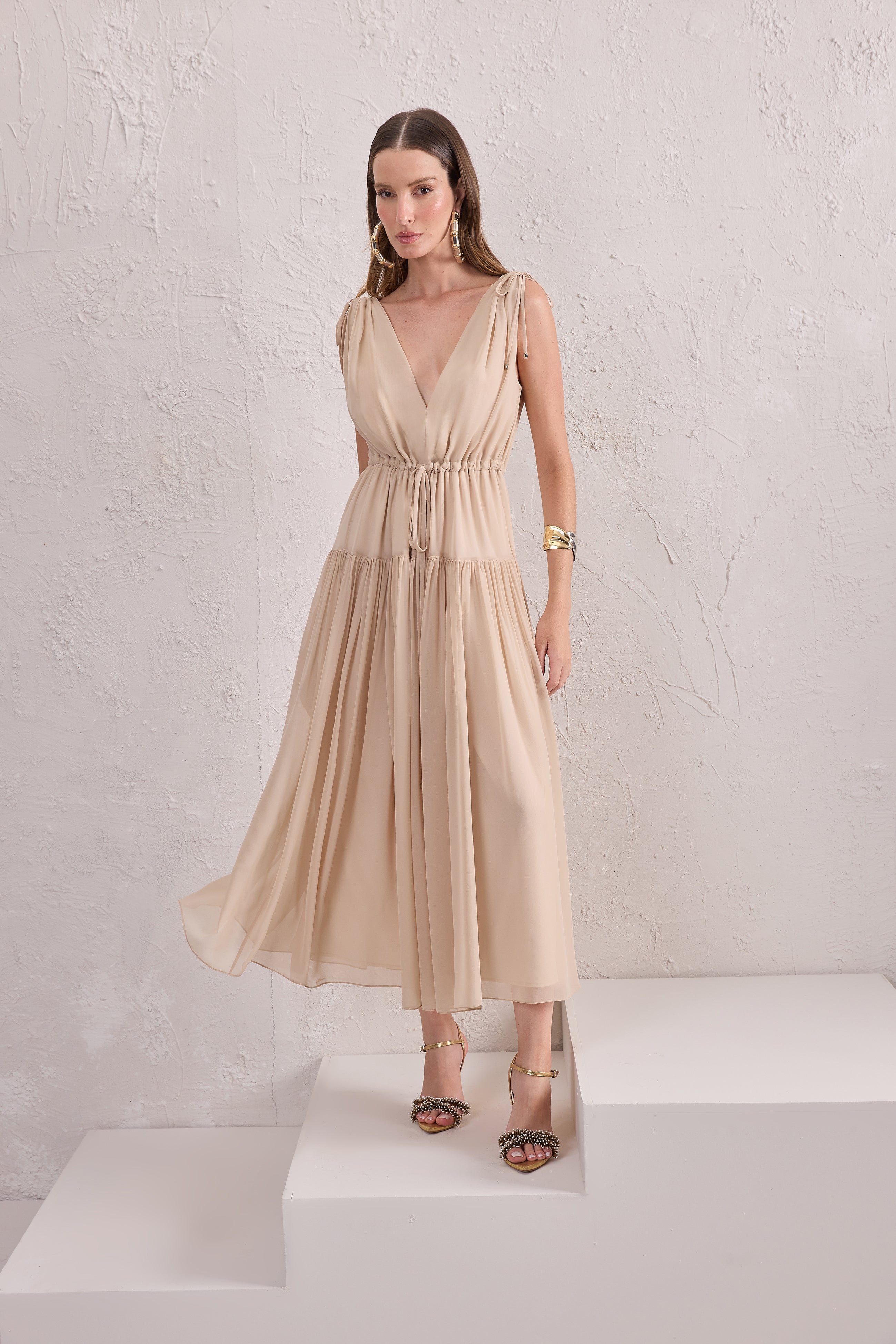 TD Beige Midi Dress