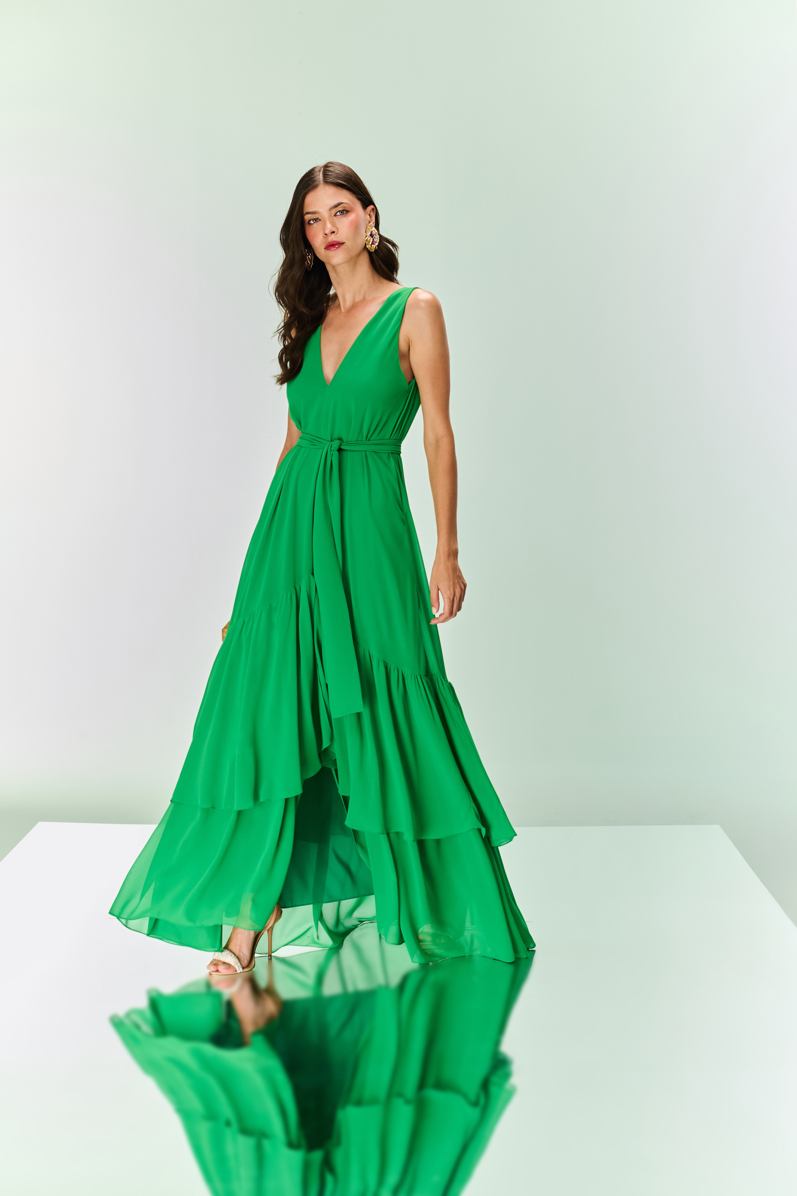 TD Green Chiffon Dress