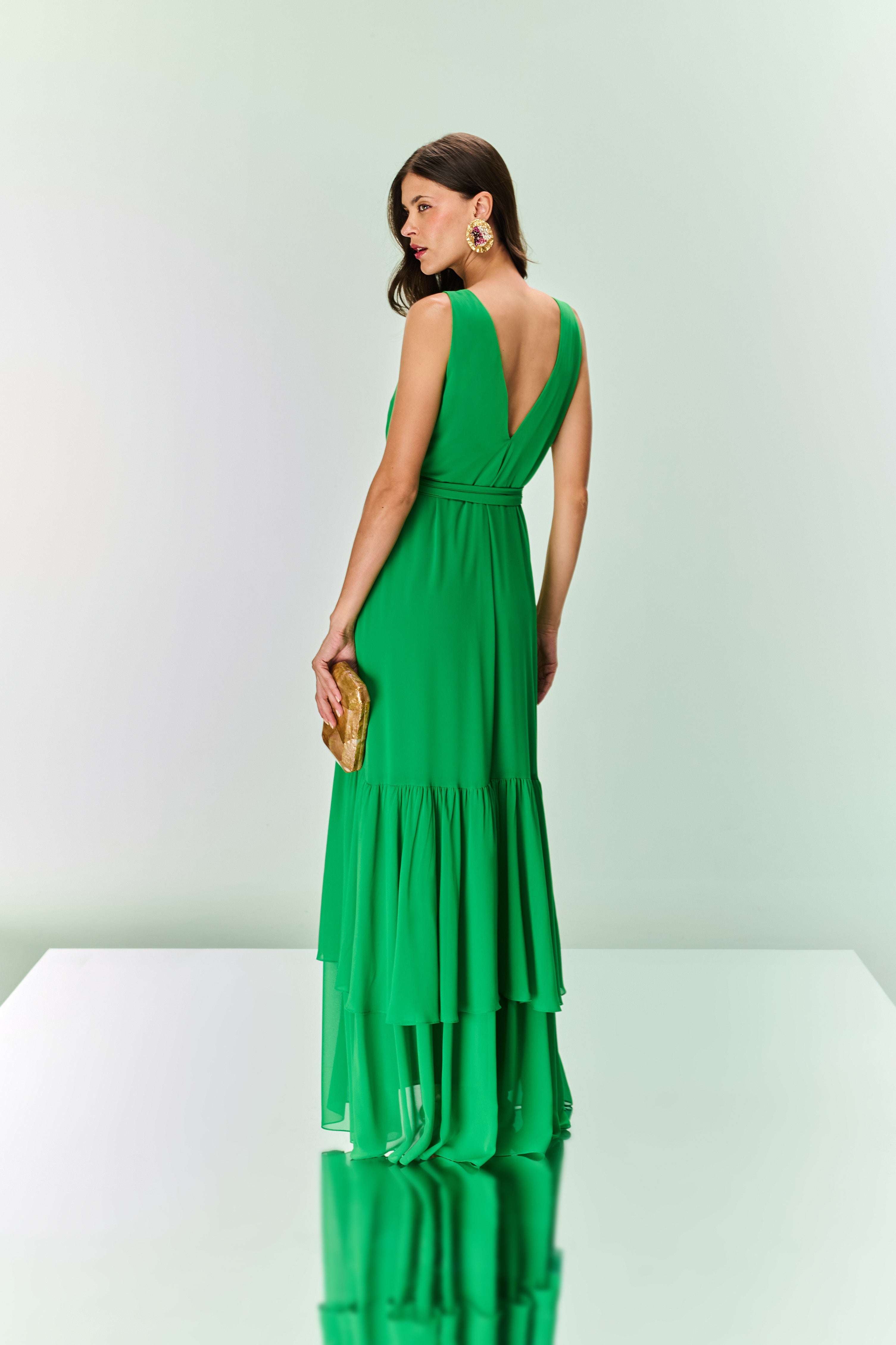 TD Green Chiffon Dress