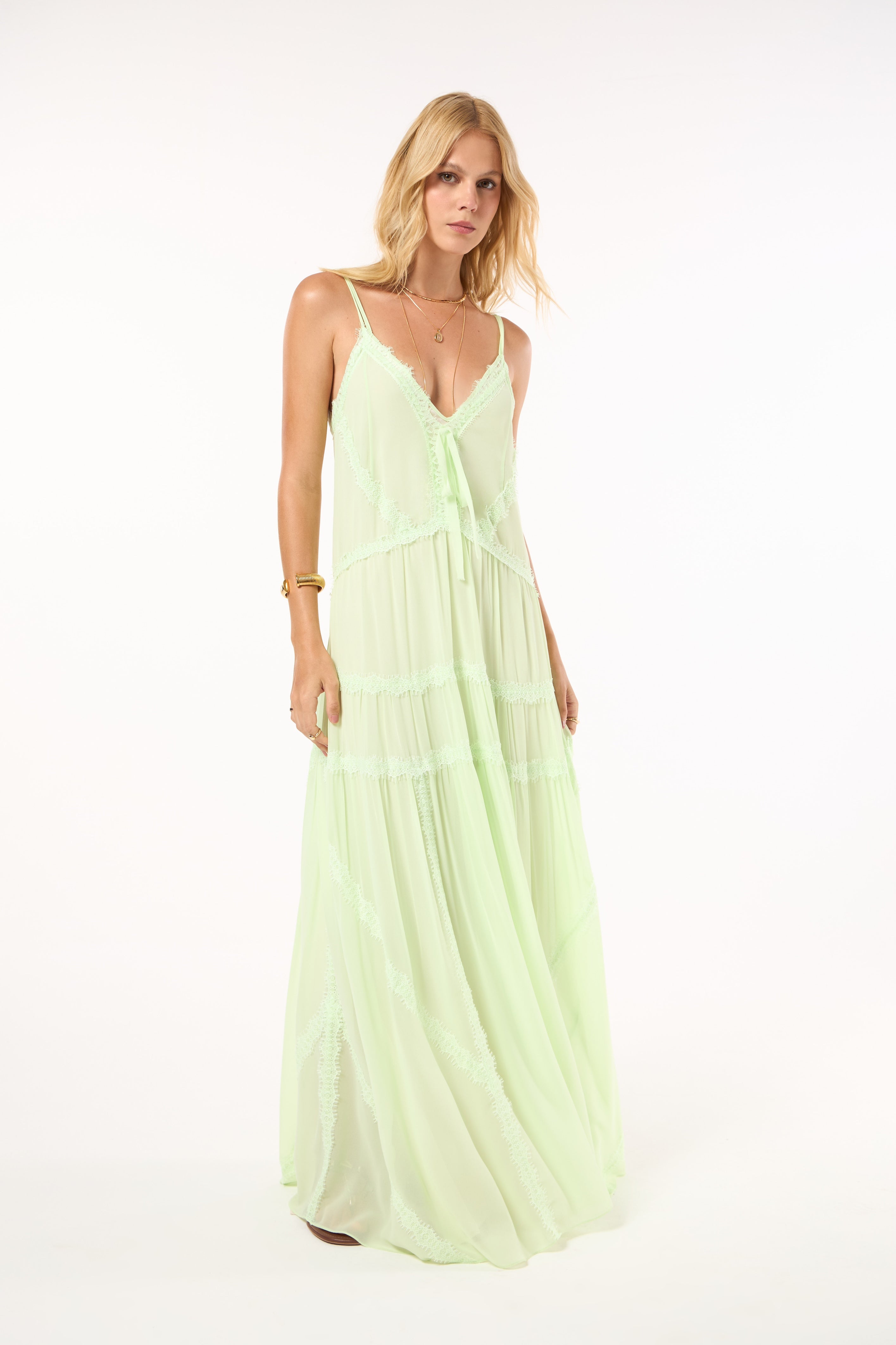 TD Long Green Dress
