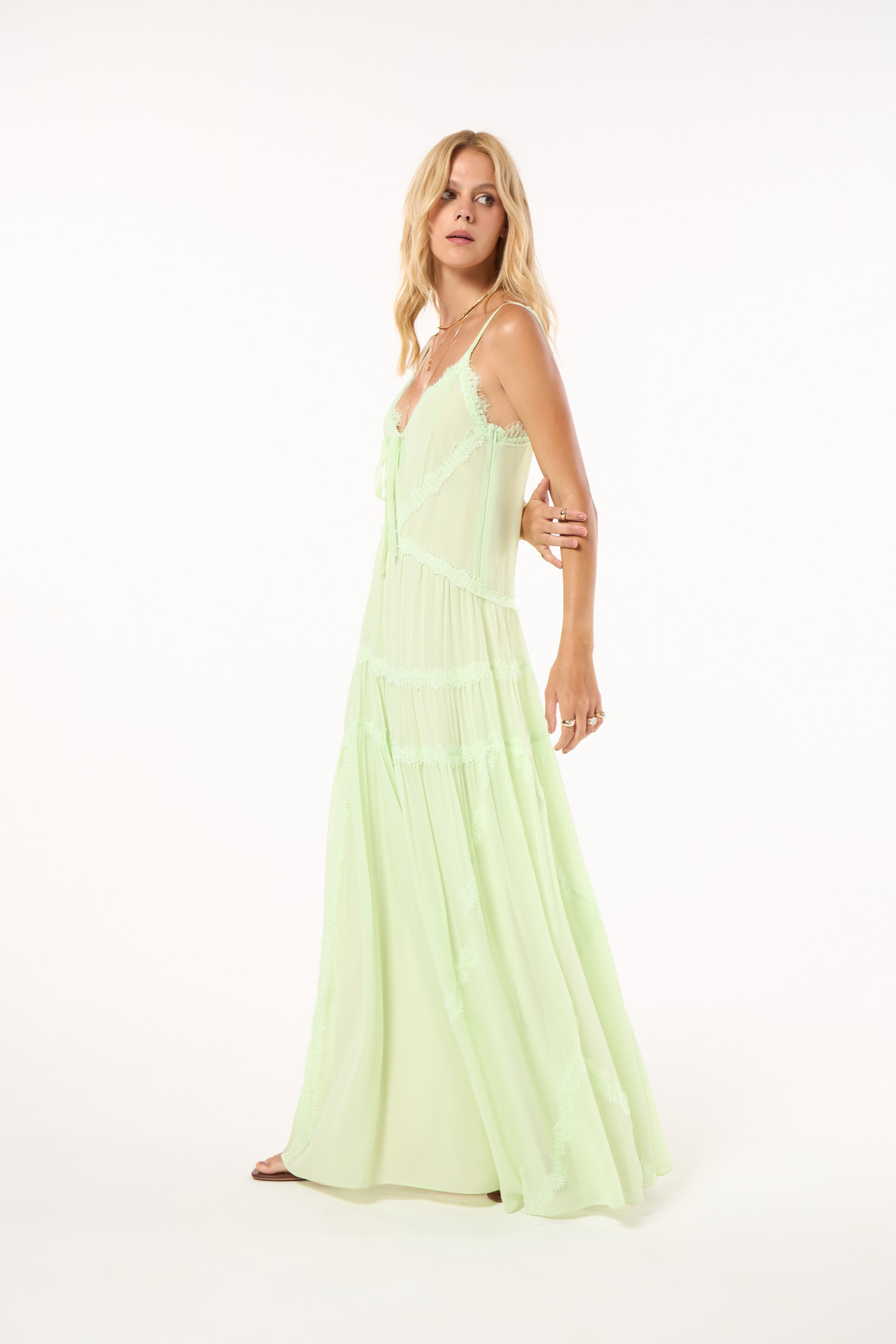 TD Long Green Dress