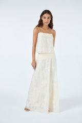 TD Off-white Long Skirt Set