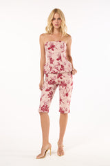 TD Red Floral Corset Blouse