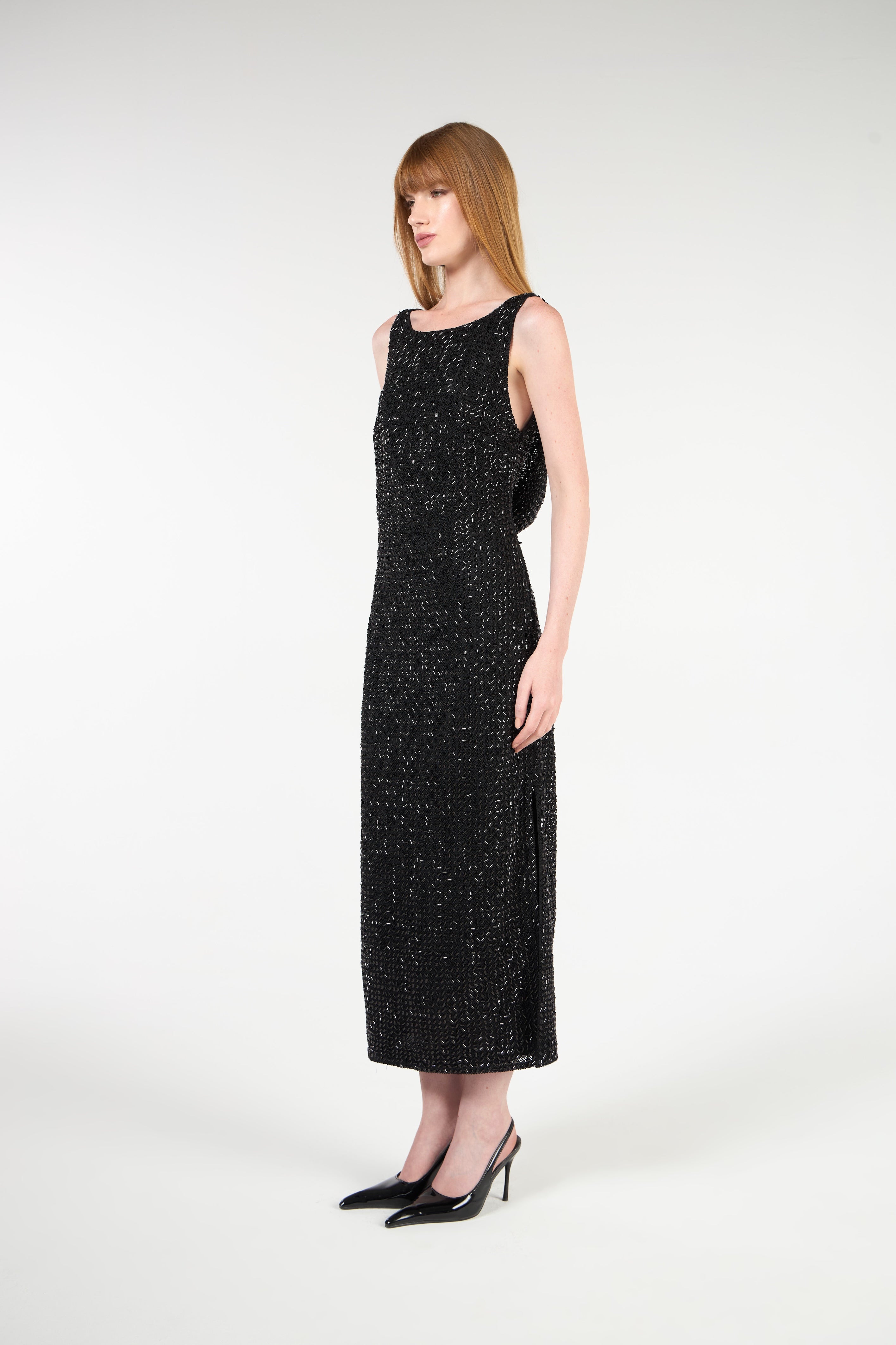 TD Black Sparkly Midi Dress