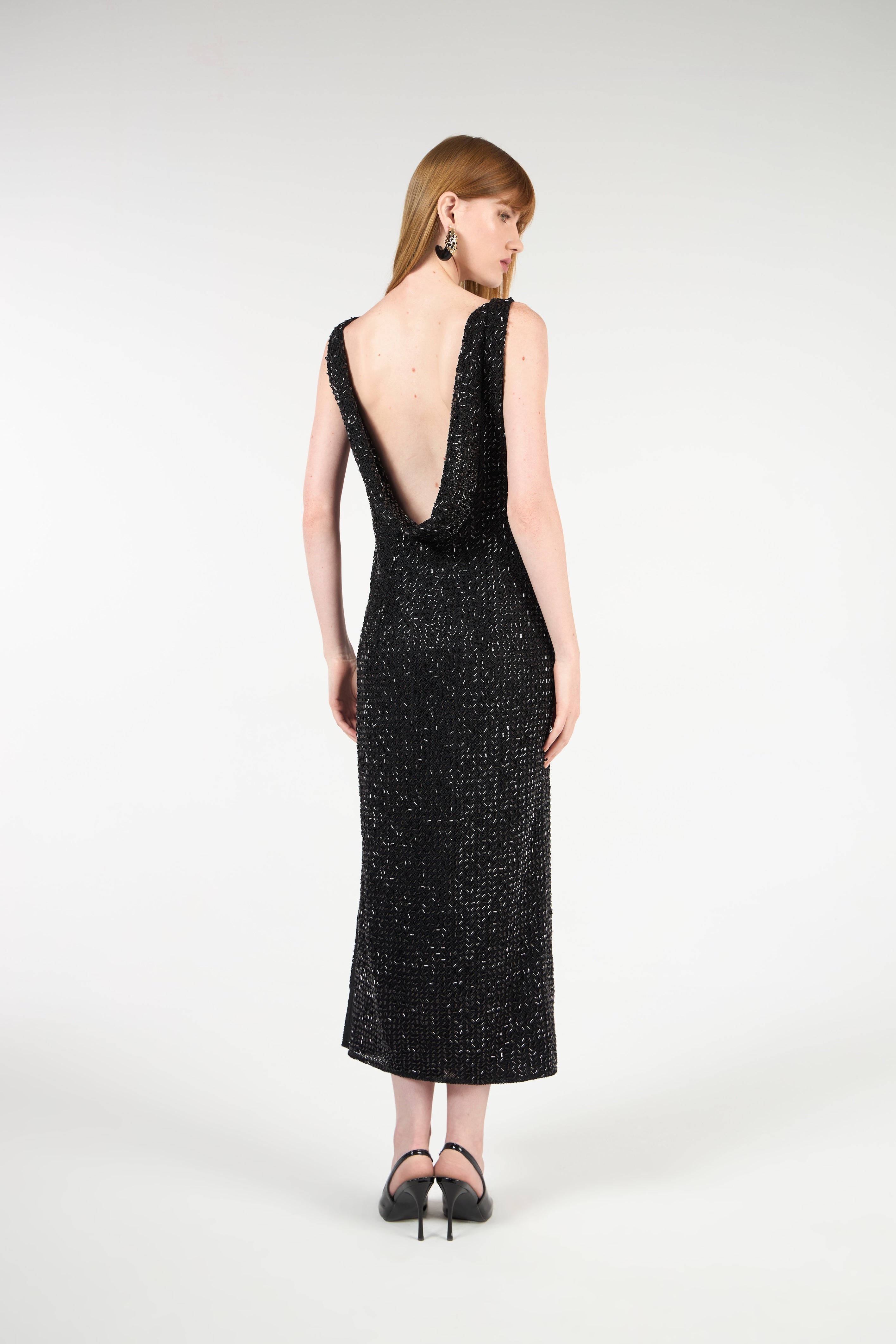 TD Black Sparkly Midi Dress