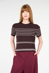 TD Brown Stripped Blouse