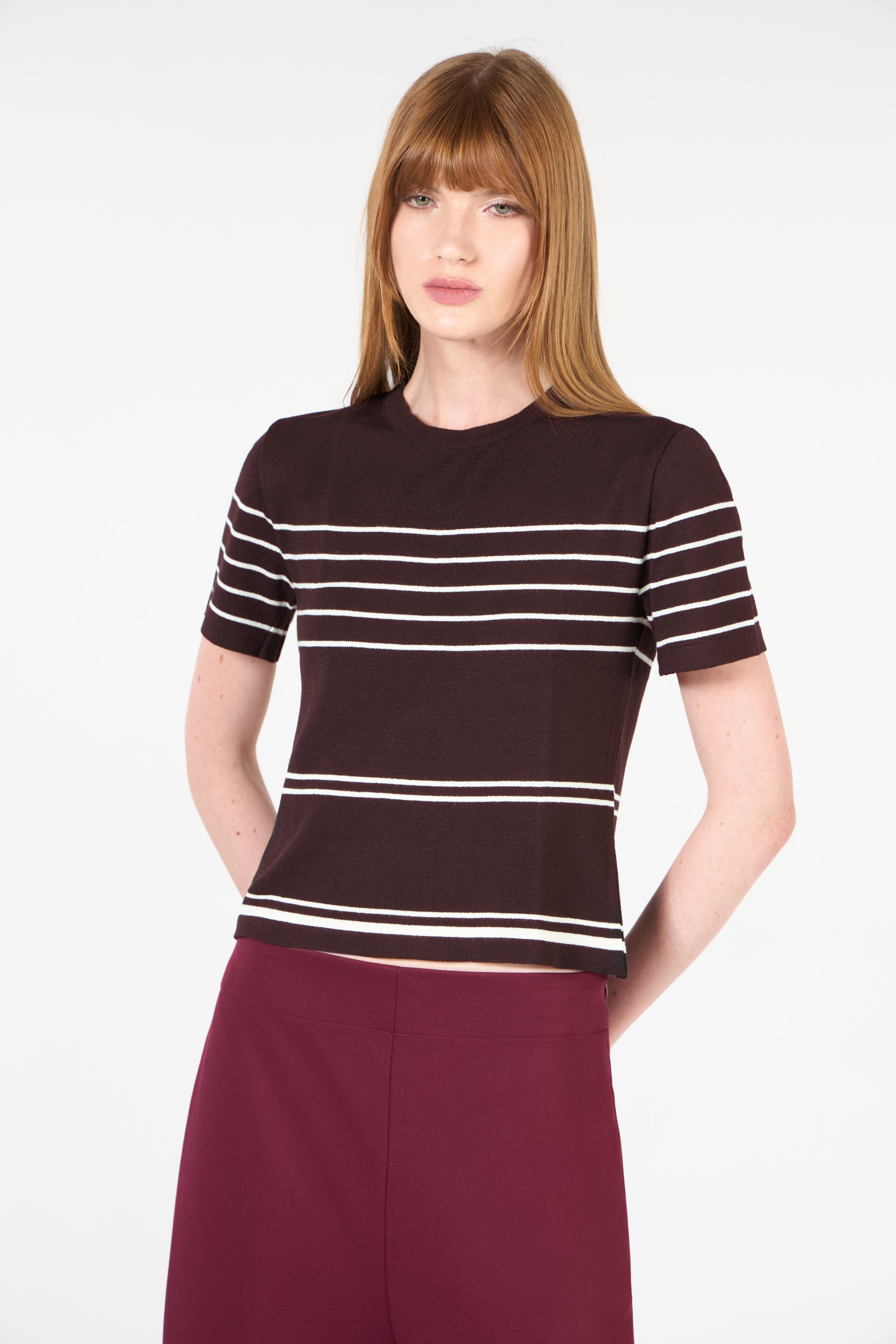 TD Black Stripped Blouse